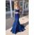 Long Royal Blue Mermaid Two Pieces Sparkle Prom Dress Formal Evening Gowns 901335