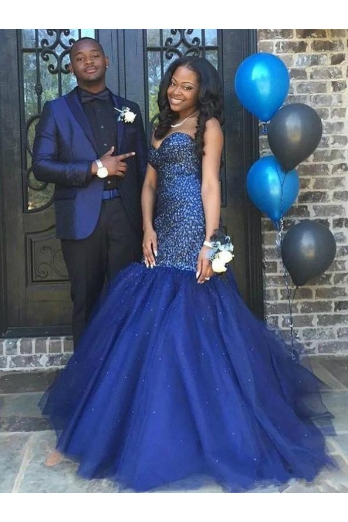 Mermaid Sweetheart Sequin Long Prom Dress Formal Evening Gowns 901338