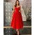 Elegant Tea Length Red Prom Dress Formal Evening Gowns 901339