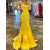 Long Yellow Mermaid Prom Dress Formal Evening Gowns 901375