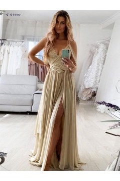 Chiffon and Lace Long Prom Dress Formal Evening Gowns 901378