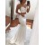 Long White Mermaid Two Pieces Prom Dress Formal Evening Gowns 901380