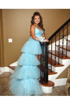 High Low Sparkle Tulle Prom Dress Formal Evening Gowns 901401