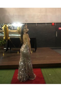 Mermaid Sparkle Sequin Long Prom Dress Formal Evening Gowns 901403
