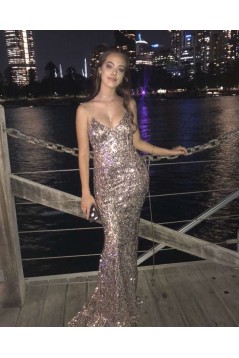 Mermaid Sparkle Sequin Long Prom Dress Formal Evening Gowns 901403