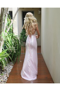 Long Pink Sparkle Sequin Prom Dress Formal Evening Gowns 901407