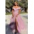 A-Line Off the Shoulder Sparkle Prom Dress Formal Evening Gowns 901408