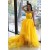 Long Yellow Spaghetti Straps Prom Dress Formal Evening Gowns 901424