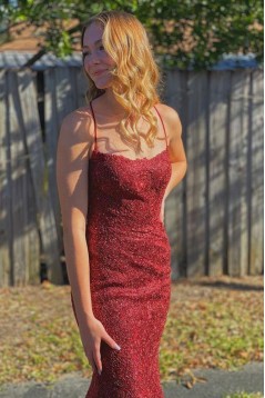 Mermaid Spaghetti Straps Lace Prom Dress Formal Evening Gowns 901433
