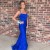 Long Royal Blue Mermaid Spaghetti Straps Lace Prom Dress Formal Evening Gowns 901453