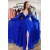 Long Chiffon Royal Blue Long Sleeves Prom Dress Formal Evening Gowns 901466