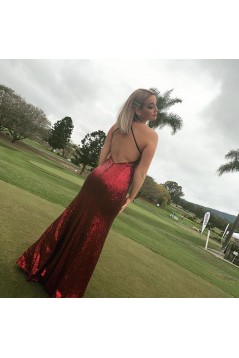 Long Burgundy Sequin Prom Dress Formal Evening Gowns 901468