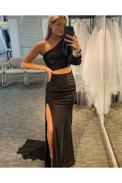 Elegant One Shoulder Two Pieces Prom Dress Formal Evening Gowns 901488