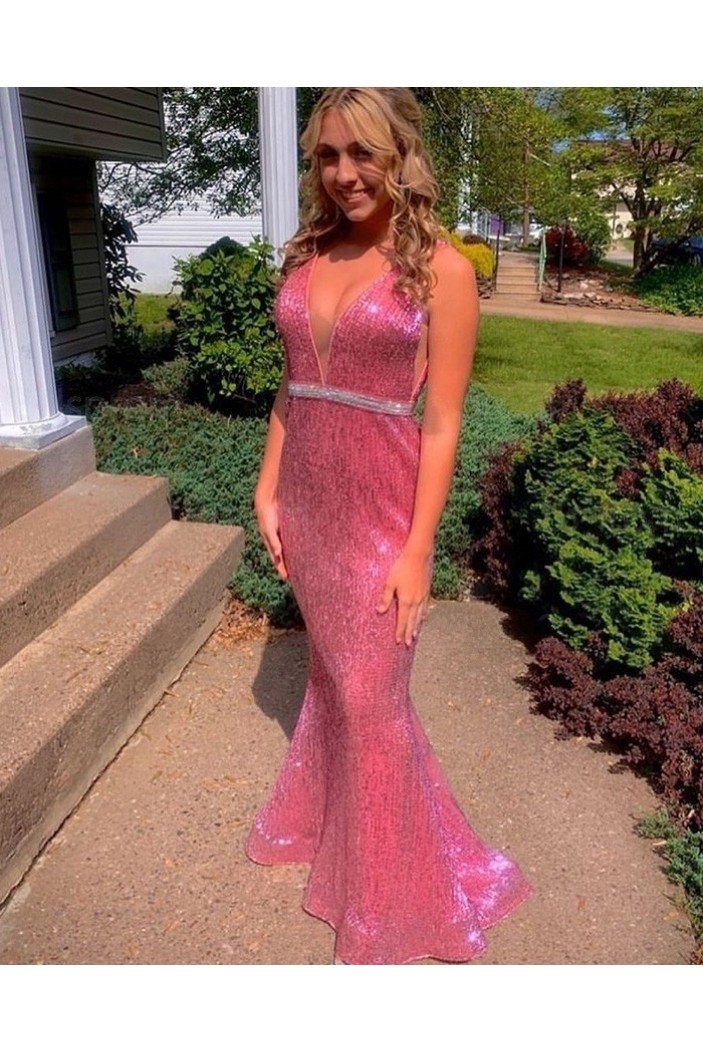 Mermaid Sparkle Long Prom Dresses Formal Evening Gowns 901548