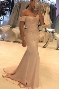 Mermaid Off the Shoulder Lace Prom Dresses Formal Evening Gowns 901563