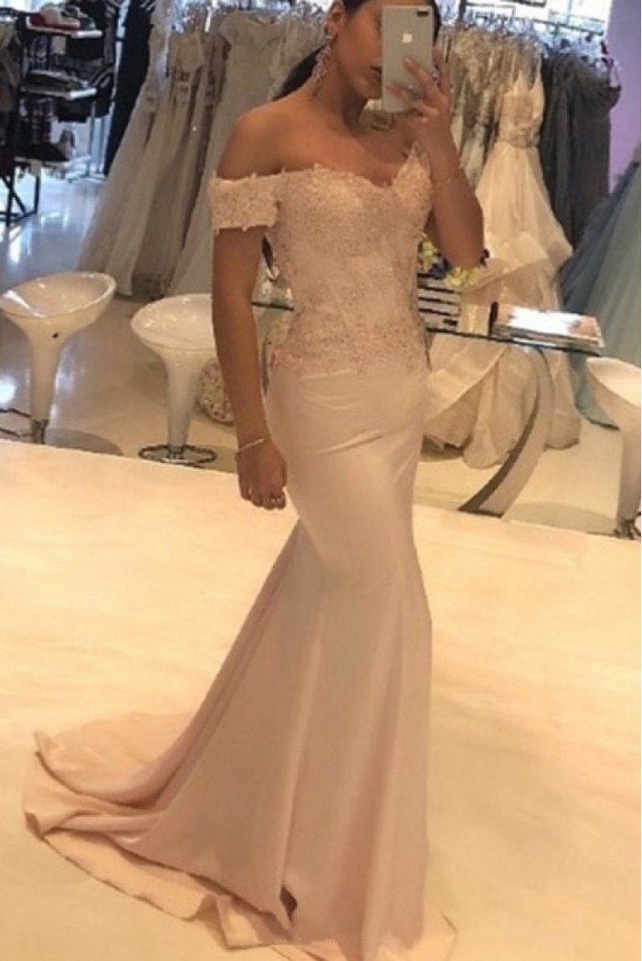 Mermaid Off the Shoulder Lace Prom Dresses Formal Evening Gowns 901563