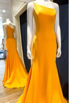 Mermaid One Shoulder Long Prom Dresses Formal Evening Gowns 901578