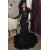 Long Black Mermaid Lace Prom Dresses Formal Evening Gowns 901603