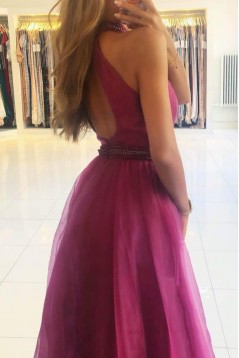 A-Line Beaded Long Prom Dresses Formal Evening Gowns 901613