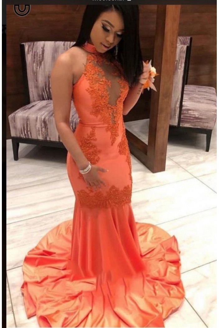 Long Mermaid Lace Prom Dresses Formal Evening Gowns 901625