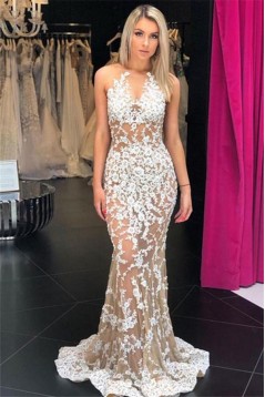 Mermaid Lace Long Prom Dresses Formal Evening Gowns 901627