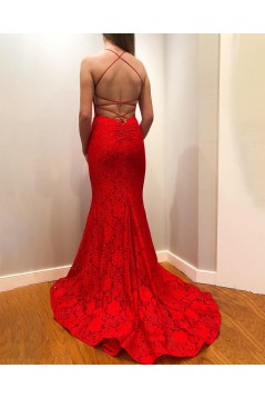 Elegant Mermaid Long Black Lace Prom Dresses Formal Evening Gowns 901642