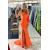 Long Mermaid One Shoulder Orange Prom Dresses Formal Evening Gowns 901660