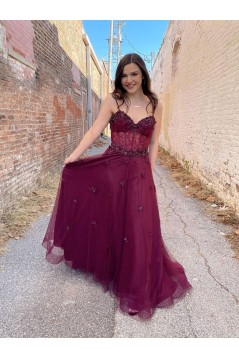 Long Grape Purple Prom Dresses Formal Evening Gowns 901662