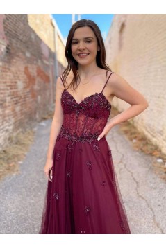 Long Grape Purple Prom Dresses Formal Evening Gowns 901662