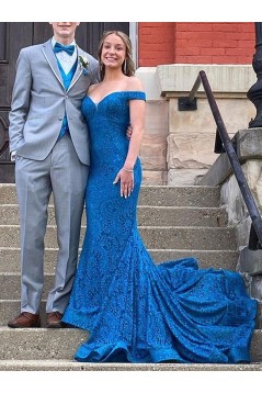 Long Mermaid Lace Prom Dresses Formal Evening Gowns 901664