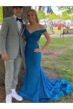 Long Mermaid Lace Prom Dresses Formal Evening Gowns 901664