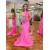 Long Pink Two Pieces Mermaid Prom Dresses Formal Evening Gowns 901667
