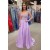 A-Line Lace and Chiffon Lilac Prom Dresses Formal Evening Gowns 901682