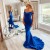 Long Royal Blue Mermaid Off the Shoulder Prom Dresses Formal Evening Gowns 901700