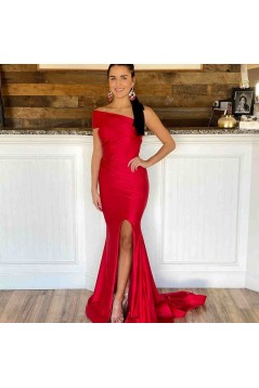 Long Royal Blue Mermaid Off the Shoulder Prom Dresses Formal Evening Gowns 901701