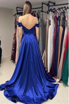 Long Royal Blue Off the Shoulder Prom Dresses Formal Evening Gowns 901733