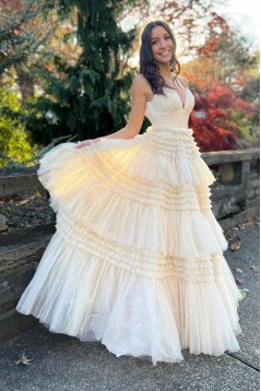 Long White Prom Dresses Formal Evening Gowns 901750