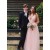A-Line Long Pink Tulle Prom Dresses Formal Evening Gowns 901755