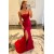 Long Red Mermaid Strapless Prom Dresses Formal Evening Gowns 901762