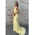 Long Yellow Mermaid Lace Prom Dresses Formal Evening Gowns 901765
