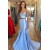 Long Blue Mermaid Two Pieces Prom Dresses Formal Evening Gowns 901777