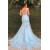 Long Blue Mermaid Lace and Tulle Prom Dresses Formal Evening Gowns 901779