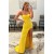 Long Yellow Strapless Beaded Prom Dresses Formal Evening Gowns 901799