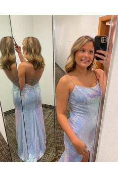 Long Royal Blue Sparkle Sequins Prom Dresses Formal Evening Gowns 901801