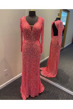 Long White Sparkle Sequins Prom Dresses Formal Evening Gowns 901803