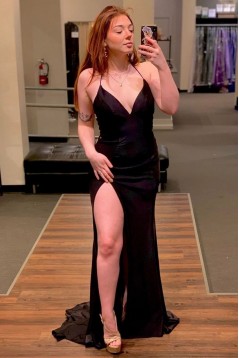 Long Navy Blue Mermaid Prom Dresses Formal Evening Gowns 901806