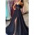 A-Line Spaghetti Straps Lace Appliques Sparkly Black Prom Dresses Formal Evening Gowns 901833