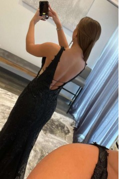 Elegant Long Black V Neck Lace Prom Dresses Formal Evening Gowns 901838