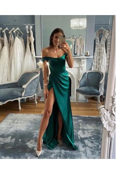 Long Green Off the Shoulder Prom Dresses Formal Evening Gowns 901866