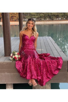 Mermaid Sweetheart Sequins Long Prom Dresses Formal Evening Gowns 901873